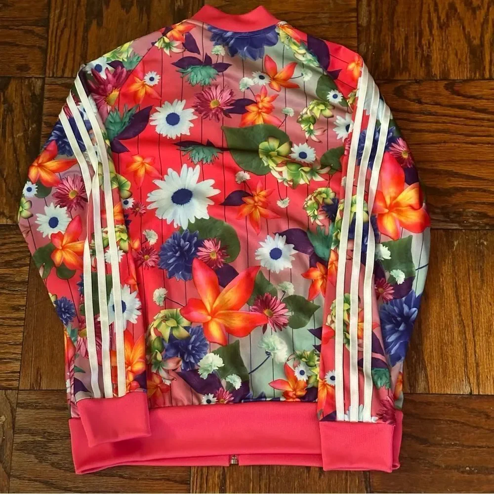 adidas floral Athletic Jacket Full zip L - Picture 2 of 9